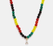 Jamaique Beads, Diamond & 9kt Gold Necklace