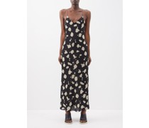 Modern Cow-print Silk Slip Dress