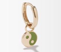 Yin Yang Enamel & 14kt Gold Single Huggie Earring