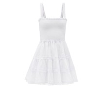 Stelle Shirred Cotton-blend Voile Mini Dress