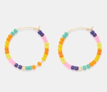 Maybe Baby Beaded 18kt Gold-plated Hoop Earrings