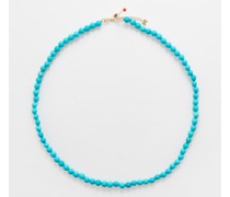Turquoise & 14kt Gold Beaded Necklace