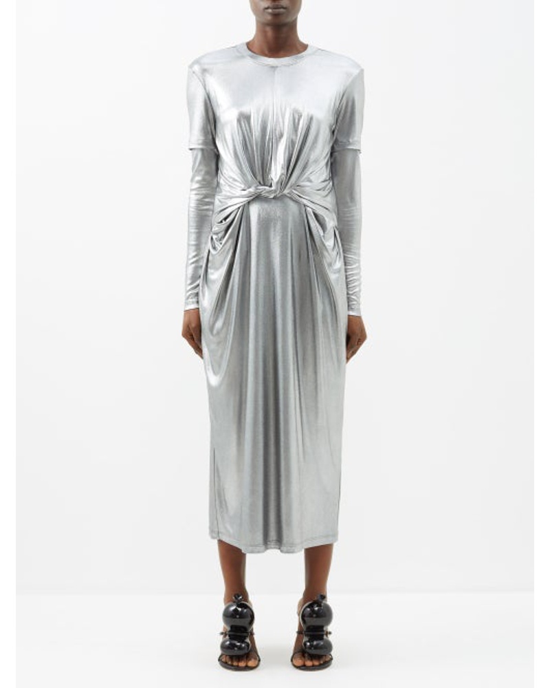 Loewe Damen Twisted-waist Satin Dress
