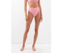 High-rise Jaquard-terry Bikini Briefs