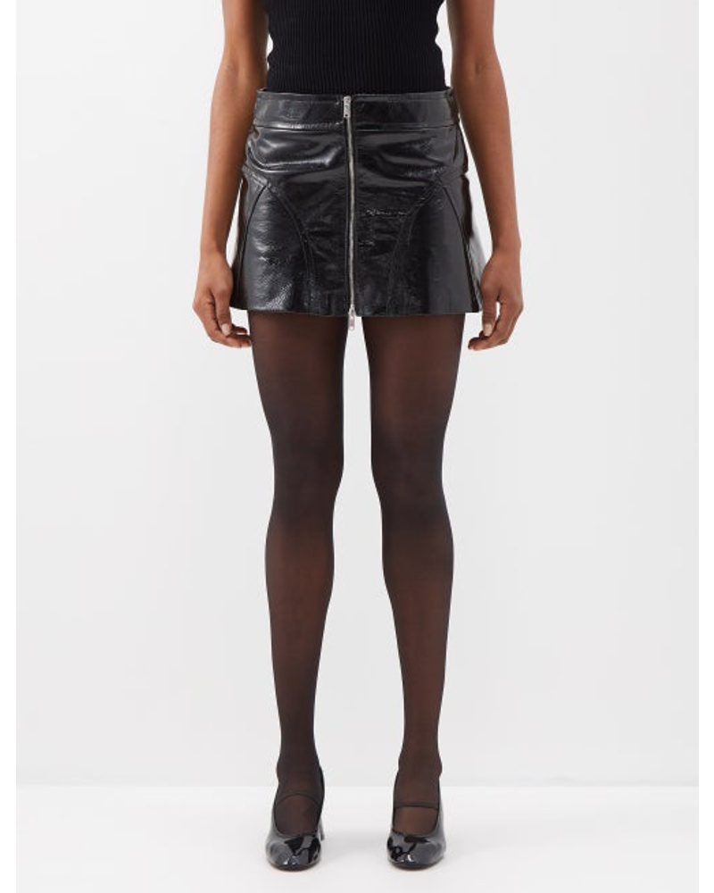 KHAITE Damen Keene Crinkled Patent-leather Mini Skirt