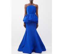 Strapless Peplum Tattefa Fishtail Gown