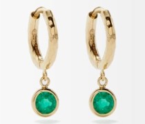 Charmed Gabby Micro Emerald & 18kt Gold Earrings