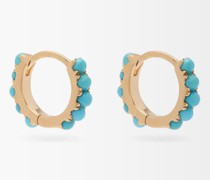 Turquoise And 18kt Gold Hoop Earrings