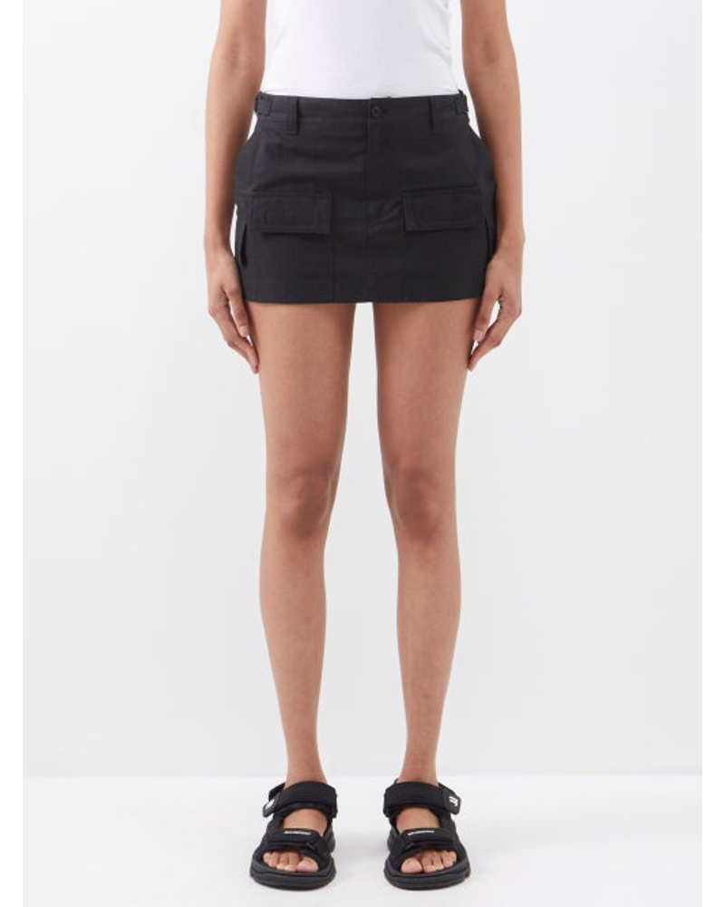 WARDROBE.NYC Damen Cargo-pocket Ripstop-cotton Mini Skirt