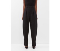 X Hailey Bieber Pleated Wool Suit Trousers