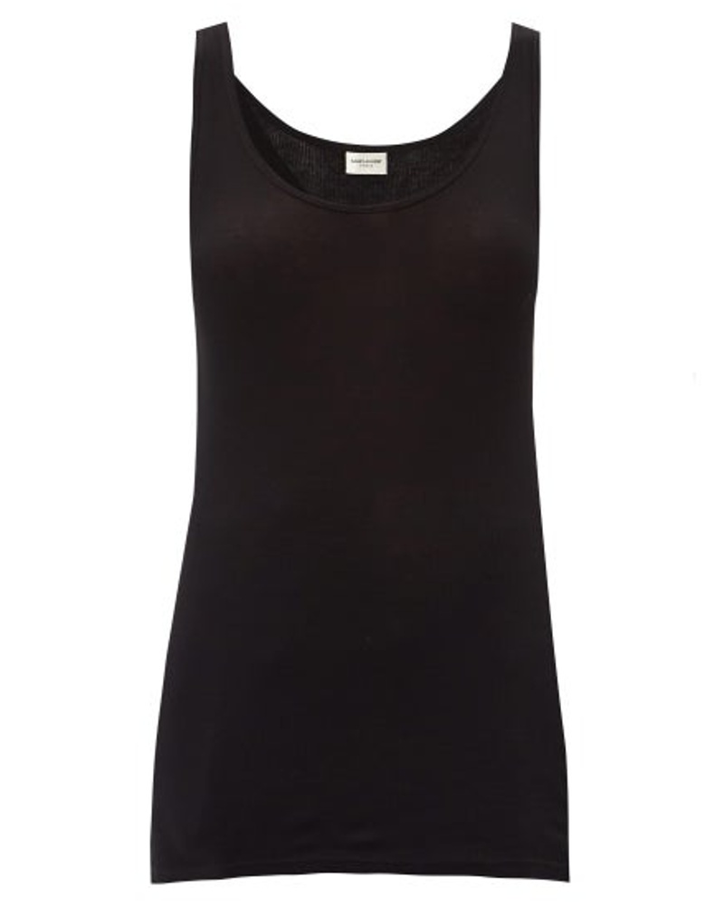 Saint Laurent Damen Scoop-neck Modal-blend Tank Top