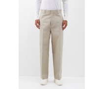 Pressed-front Straight-leg Trousers