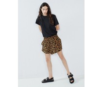 Pop Leopard-print Elasticated-waist Silk Shorts