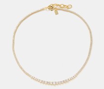 Tiara Cubic Zirconia & 18kt Gold-plated Necklace