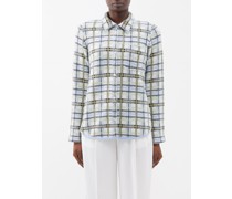 Halki Plaid-jacquard Cashmere Shirt