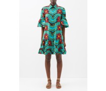 Choux Printed Cotton-poplin Mini Dress