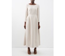 Lilibet Boat-neck Wool-blend Midi Dress