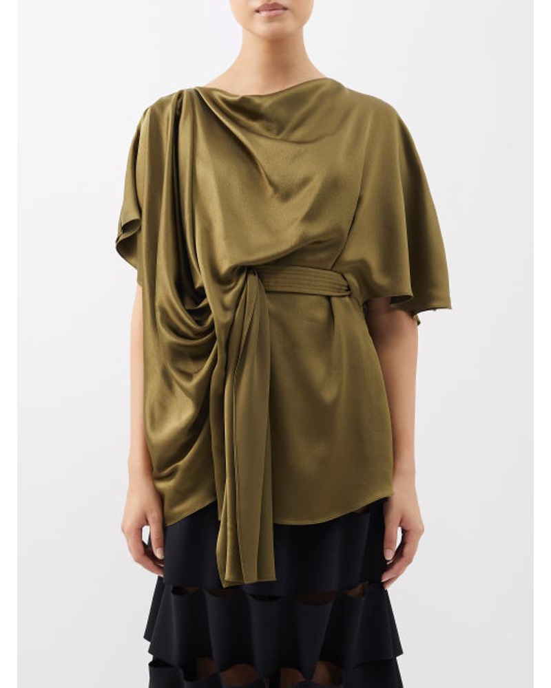 Roksanda Ilincic Damen Hunter Draped Silk-satin Blouse