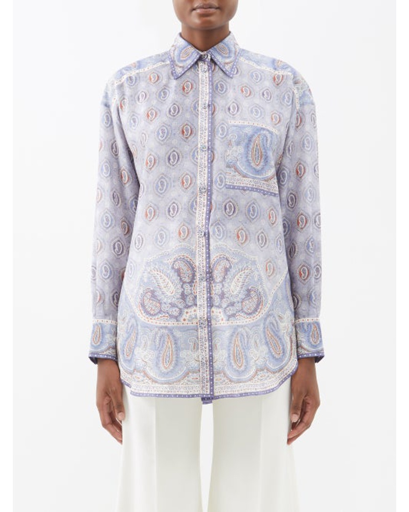 Zimmermann Damen Vitali Paisley-print Silk-crepe Blouse Zimmermann Damen Vitali Paisley-print Silk-crepe Blouse