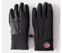Glacier Leather-panelled Jersey Ski Gloves