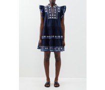 Shaina Embroidered Cotton-blend Mini Dress