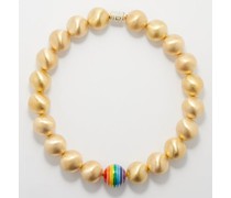 Rainbow & 14kt Gold Beaded Necklace