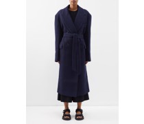 Exaggerated Shoulder Wool Overcoat