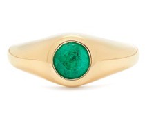 Emerald & 18kt Gold Signet Ring