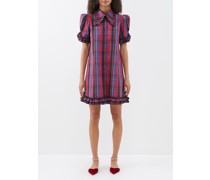 The Courage Ruffled-trim Checked Cotton Dress