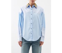 Amy Beaded-collar Cotton-poplin Shirt