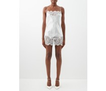 Lace-trimmed Silk-satin Camisole