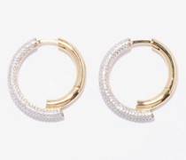 Pavé-crystal 14kt Gold-vermeil Hoop Earrings