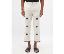 Kutch-embroidered Handwoven-cotton Trousers