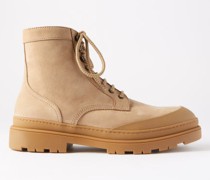 Suede Combat Boots