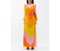 Fiona Cutout Striped Satin Maxi Dress