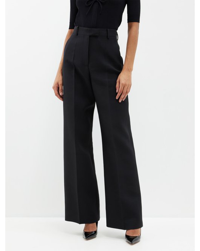 Valentino Garavani Damen Wide-leg Wool-blend Crepe Trousers