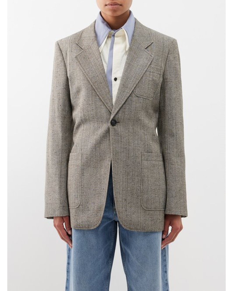 Bottega Veneta Damen Slubbed Melange Viscose-blend Blazer