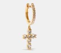 Cross Diamond & 18kt Gold Single Earring