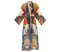 Swarovski-crystal Patchwork Vintage-silk Robe Coat