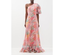 Robe longue en georgette de soie Danielle