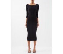 Angie Boat-neck Organic-cotton Midi Dress