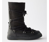 Classic Leather And Suede Lace-up Boots