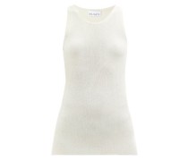 Round-neck Silk-blend Ribbed-knit Vest