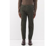 Flat-front Cotton-corduroy Trousers