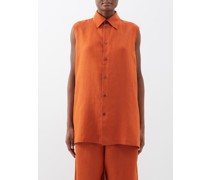 Sleeveless Linen Shirt
