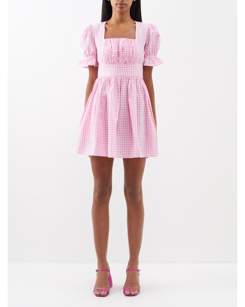 BATSHEVA Damen Popham Gingham-print Cotton Mini Dress