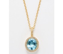 Topaz, Diamond & 18kt Gold Necklace
