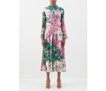 Desmine Sequin And Floral-print Twill Dress