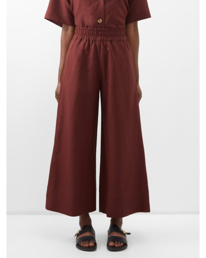 Haight Damen Livia Poplin Wide-leg Trousers