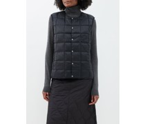 Collarless Quilted Down Gilet